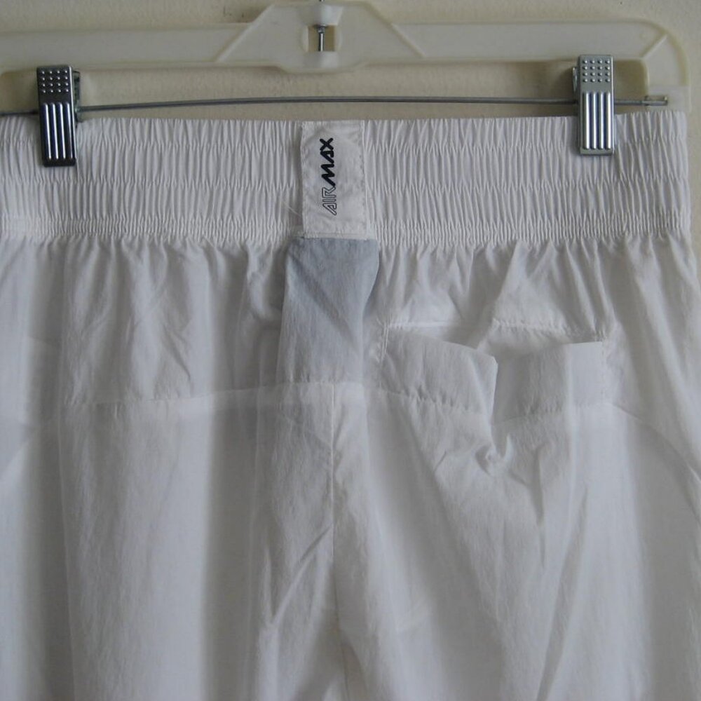 Nike Air Max Windbreaker Track Jogger Pants with Mesh Swoosh, White, Size Small - Picture 8 of 13